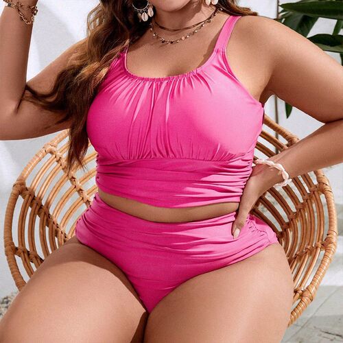 Solid lor Sling Plus Size Swimsuit Womens Beach Bikini Plus