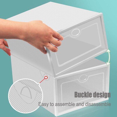 12Pack Shoe Box Storage boxes transparent Shoe Organizers