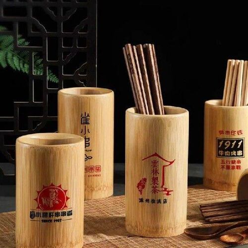 Minimalist Bamboo & Wood Chopstick Rack Restaurant Kitchen