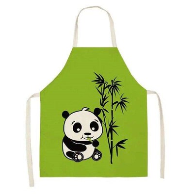 Cute Panda Apron Cartoon Kitchen Aprons Cotton Linen Home