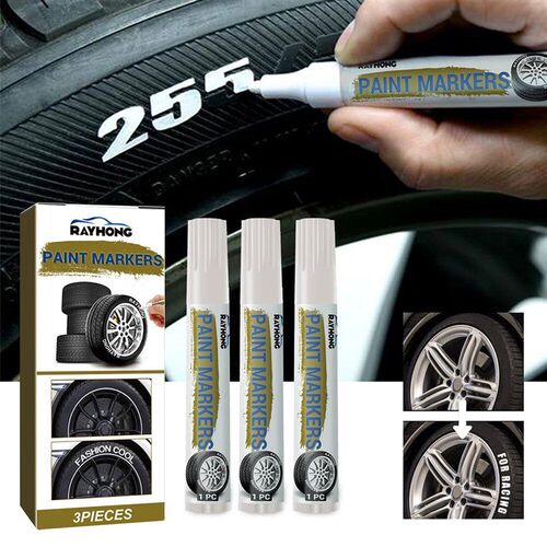 3/6/12pcs White Paint Pen Marker Waterproof Cars Wheel Oily