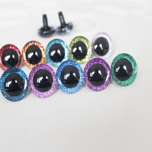 20pcs---9-12-14--16-18- 20 -24--30-35mm clear 3D glitter eye
