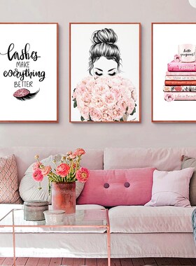Home Decor Modern Pink Sweet Flower Picture Wall Art  Painti