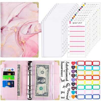 A6 Colorful Money Budget Planner Binder With Zipper Envelope