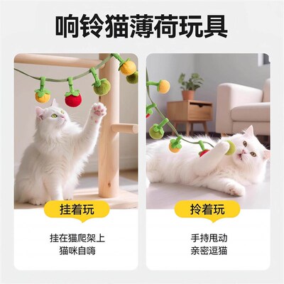 New Tomato Teaser Wand, Durable Cat Toy for Self-Entertainme