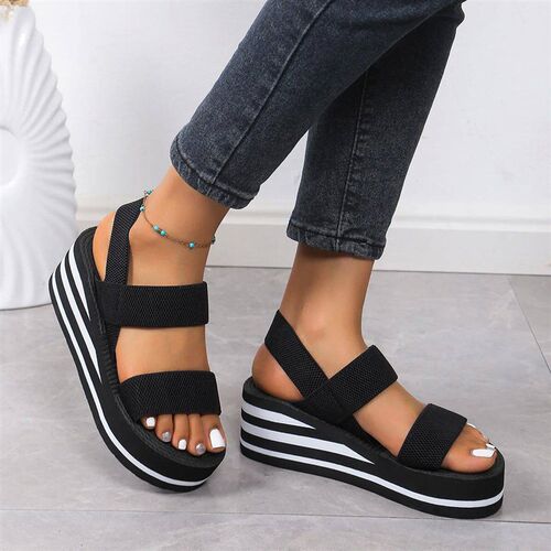 Womens Leisure Wedge Sandals Open Toe Thick Soled Platform