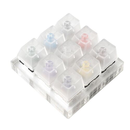 9 key Cherry Gateron Green Clear White Gray Clear Zealio Pur