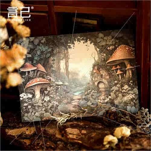 Forest fairy tale background material paper ins vintage fant