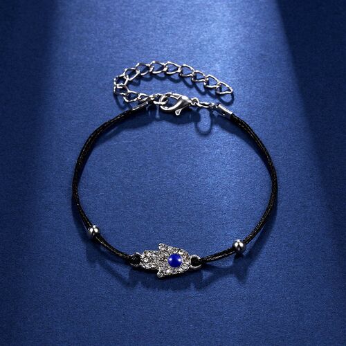 Rinhoo New Fashion Handmade Vintage Rhinestone Palm Blue Evi