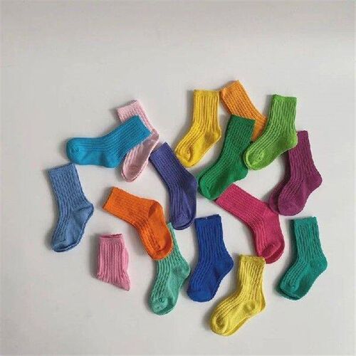 Child Socks 95% Natural Cotton Mid-tube Socks Cute Candy