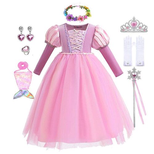 Girl Rapunzel Dress Children Birthday Party Princess