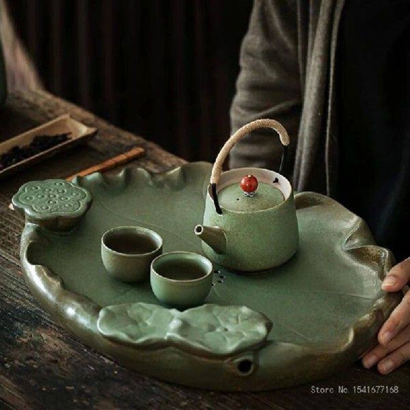 Chinese Style Ceramic Dry Tea Making Platform Household,