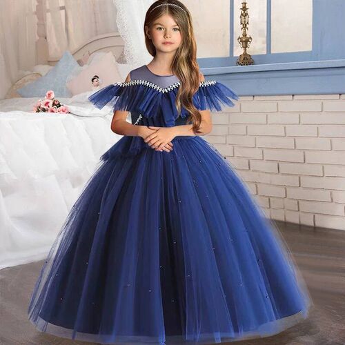 Girls Party Dress Flower Girl Wedding Stage Host Walk Show E