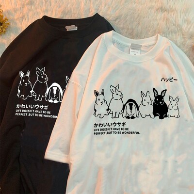 Vintage Women Oversized Short Sleeve Shirt Man Summer Hip Ho