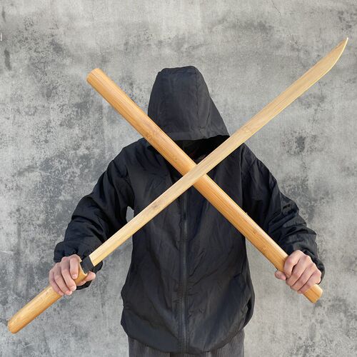 With Sheath Iaido Samurai Wood Knife Bamboo Knife Pulling