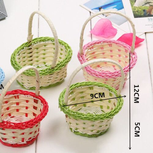 1Pc Mini Hand-woven Storage Baskets Plastic Weaving Storage