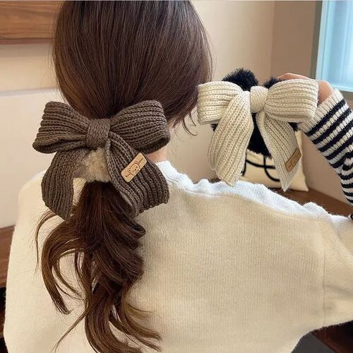 New Autumn/Winter Solid Lamb Wool Bowel Hair Rings Knitted W