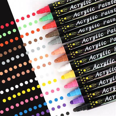 12-36 Colors Double Head Acrylic Markers Pen Set Art for Pai