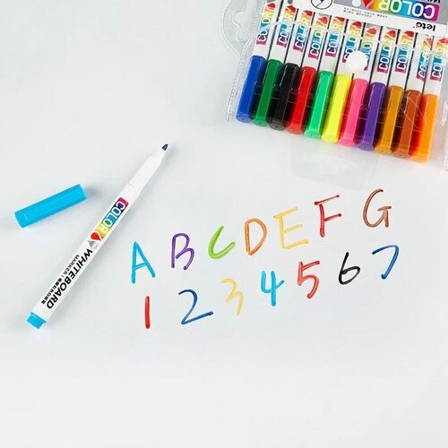 12 Color Whiteboard Markers Pen Fine Tip Dry Erase Marker Pe