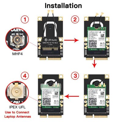 M.2 To Mini PCI E Wi Fi Adapter Intel AX210NGW 9260 AX200 W