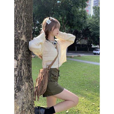 Spice girl hollowed-out design sense small crowd thin anti-s