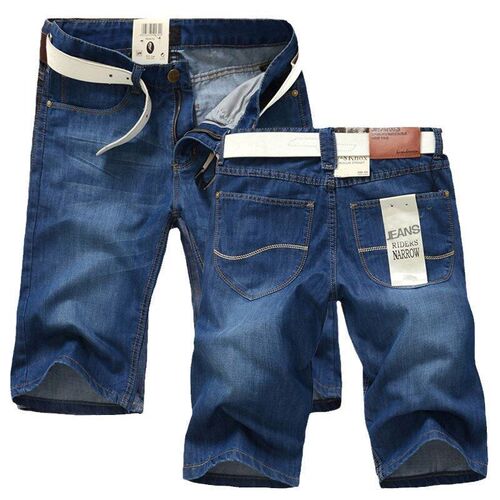 Summer Thin Denim Shorts for Men Relaxed 5Point MidPants Str