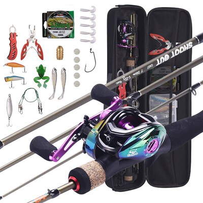 1.98m Portable Fishing Rod Baitcasting Reel Fishing Wheel Ha
