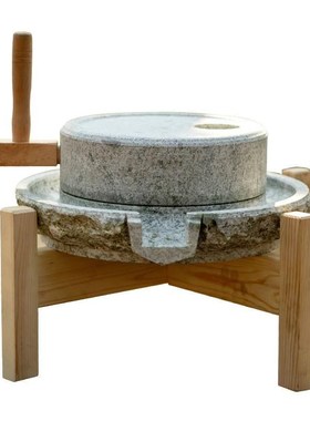 石磨老式家用磨盘小型石碾子复古磨豆浆豆腐机手摇手动型磨豆子的