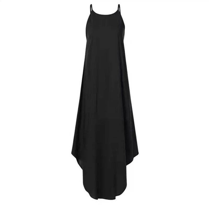 Women Dress Summer 2023 Casual Sleeveless Retro Halter Solid图片