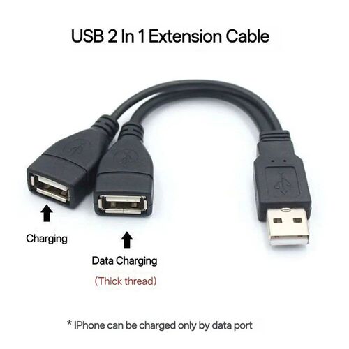1 Male to 2 Female Extension Cord USB 2.0 Splitter Y Cable P