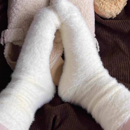 Candy Color Plush Mink Socks High Quality Soft Super Elastic