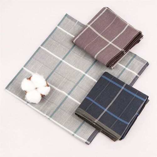Mens Check Pocket Handkerchief, 3-Piece Pocket Handkerchief
