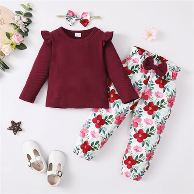 1-5 Years Infant Girl Set Toddler Girl Clothing Set Long Sle