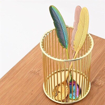 Feather Spoons Stainlesus Steel TeaSpoons Creative Coffee Sp