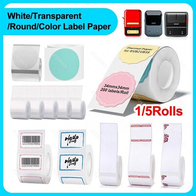 Niimbot B21 B1 Adhesive Wgite Color er Transparents Thermal