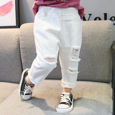 Lawadka White Jeans For Girl Boy Fashion Summer Spring Kids
