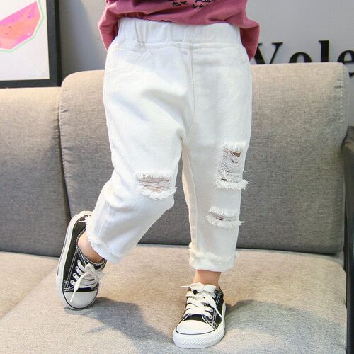 Lawadka White Jeans For Girl Boy Fashion Summer Spring Kids