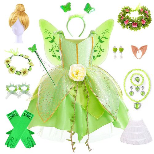 Shiny Toddler Little Girls Tinker Bell Birthday Party Dress