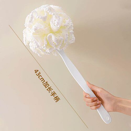 Long-Handle Cotton Bath Brush with Extra Large Loofah, Home