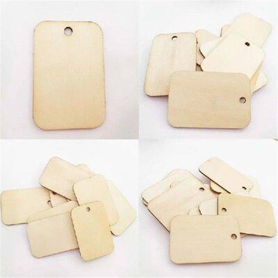 120pcs Unfinished Nature Wood Slice Gift Tags Blank Wooden