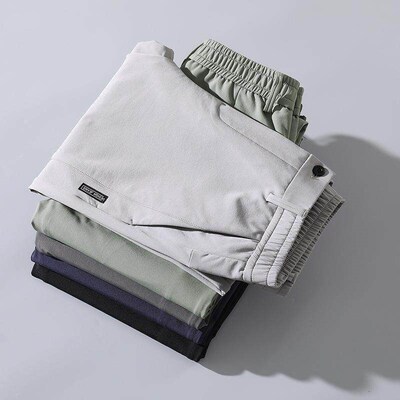 Pants Mens Ice Silk Casual Pants Mens Straight Loose Elast
