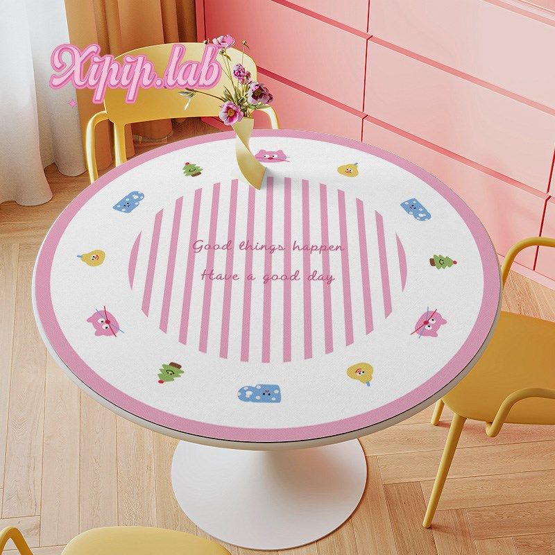 xipiplb卡通可爱圆形餐桌垫皮革防水免洗可擦隔热垫茶几垫子桌布,居家布艺,桌布,淘宝优惠券,粉丝福利购,淘宝优惠卷