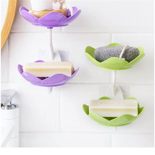 No-drill Lotus Soap Dish, Flower Shaped Soap Box, Wall-mount