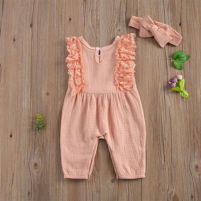 2023 Summer Newborn Infant Baby Girls Clothes Sleeveless Lac