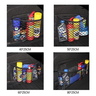 Car Back Rear Trunk Organizer Net Mesh Seat Elastic String M