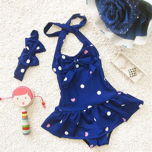 Girls swimsuit Polka dots Design Children swimwear One-Piece