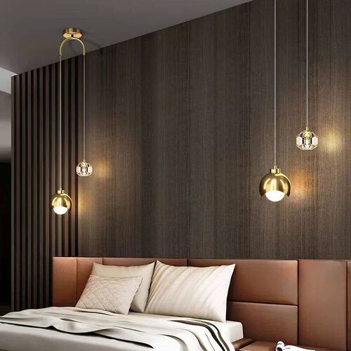 Modern Simple Crystal Pendant Light Luxury Bedroom Bedside H
