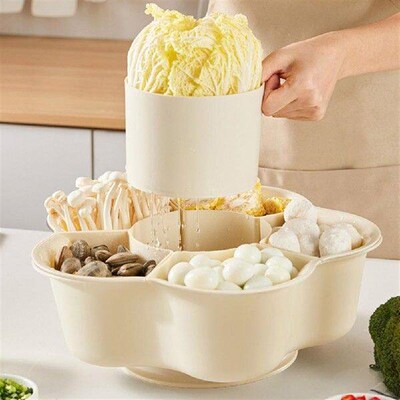 Hot Pot Dish Rotating 6-compartment Detachable Fruit
