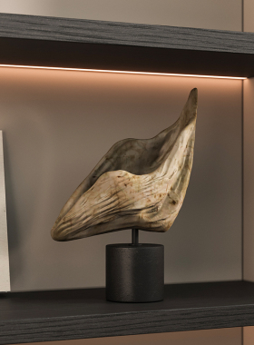 侘寂风复古仿木树根雕艺术装饰品桌面酒柜摆设高档民宿书柜摆件