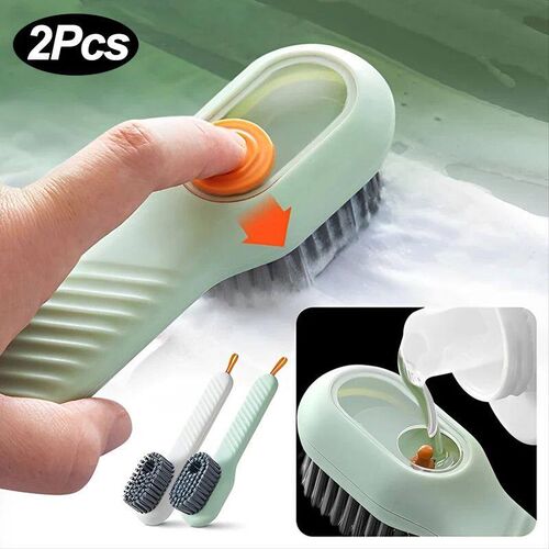 2Pcs Multifunctional Shoes Brush Automatic Liquid Adding Lau